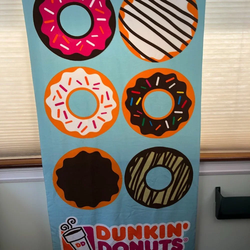 NEW Dunkin Donuts Beach Towel Coastal Vacation RARE Collectible Pool Resort